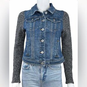 ANTHROPOLOGIE Pilcro and the Letterpress Sweater~Sleeved Denim Jacket Size Small